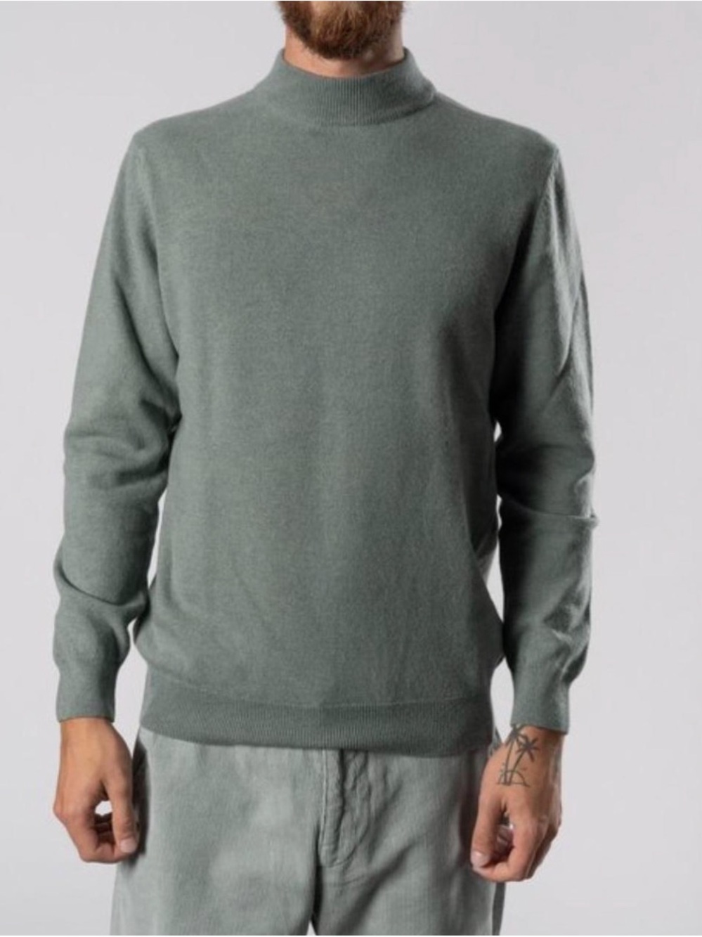 La Paz Fino Wool Mock Neck Sweater Moss Green Men’s Size Medium